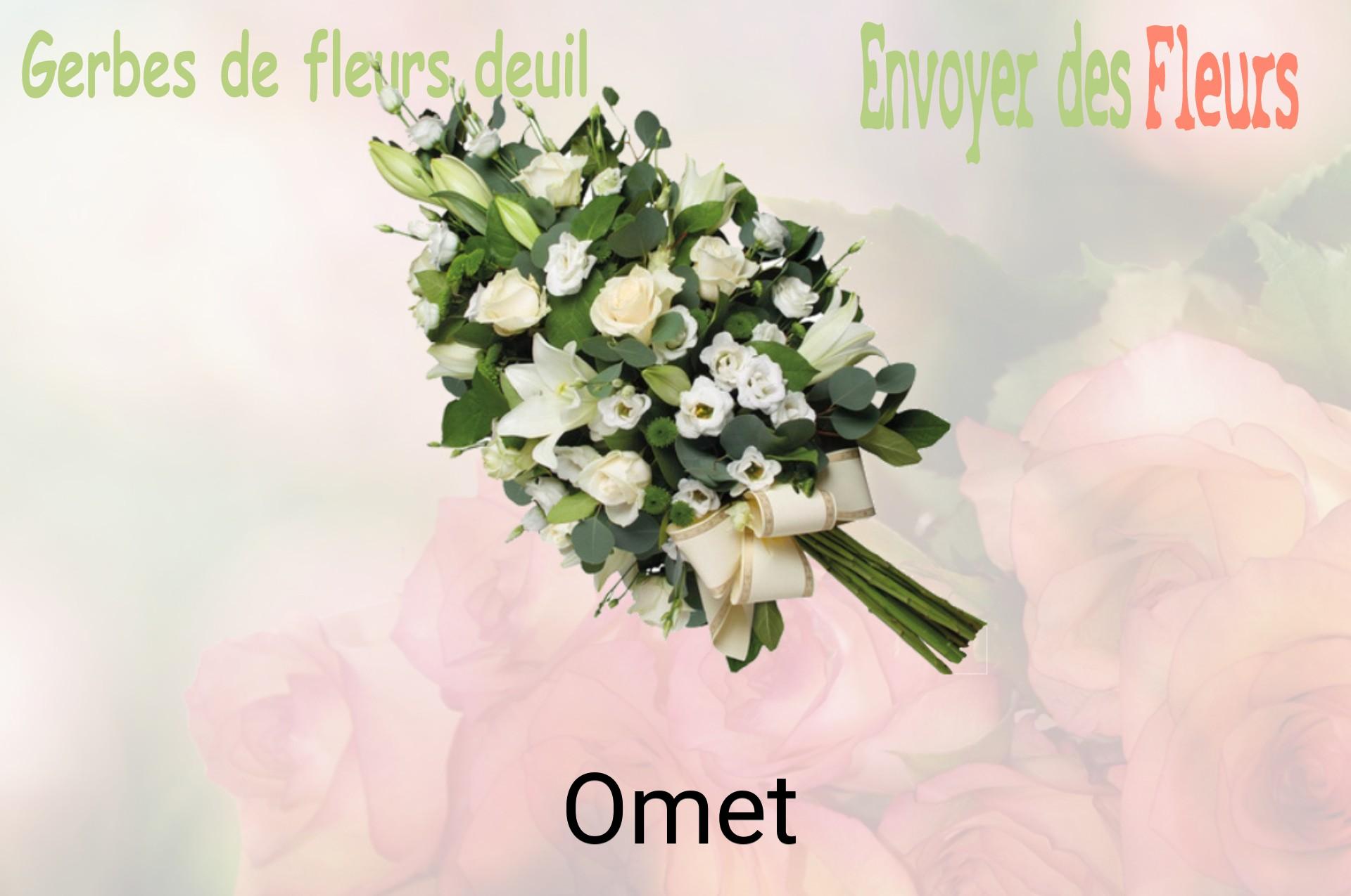 Gerbe de fleurs de deuil livrée à Omet